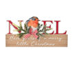 Picture of CHRISTMAS ROBIN NOEL WOOD PLAQUE
